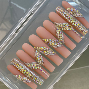 <span class=keywords><strong>Uñas</strong></span> Acrílicas <span class=keywords><strong>de</strong></span> Lujo <span class=keywords><strong>de</strong></span> Marca Privada, Hechas a Mano, Diseño Grueso, <span class=keywords><strong>con</strong></span> Pedrería Incrustada, <span class=keywords><strong>Uñas</strong></span> Artificiales para Dedos, <span class=keywords><strong>con</strong></span> Pegamento - Product Image 6