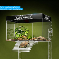Plateforme de bain de soleil transparente antidérapante pour tortues, avec niveau d'eau réglable, accessoires pour reptiles, rampe et île d'escalade pour cage