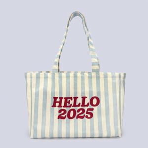 Wholesale Stripe Reusable Gift Travel Capacity Classic Students Shopping Custom Printed Logo Women's Large Canvas <b>Tote</b> - Product Image 3