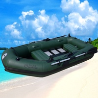 Bateau de pêche gonflable électrique à grande vitesse Solarmarine 230 cm en PVC avec plancher en bois lamellé, bateau de dérive pour 3 personnes