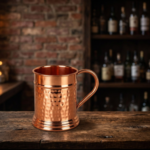 Hand Hammered Copper Double Wall Moscow Mule <b>Mug</b> <b>Large</b> Capacity Eco-Friendly Drinkware Handle for Home Office Party-Indian Home - Product Image 3