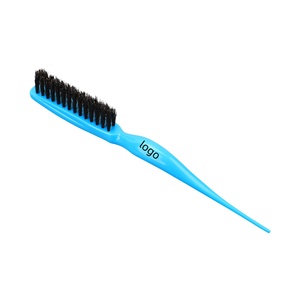 Brosse <span class=keywords><strong>à</strong></span> cheveux personnalisée avec logo, poils de sanglier et nylon, bleue, 3 rangées, peigne <span class=keywords><strong>à</strong></span> queue de rat en nylon, outil de <span class=keywords><strong>coiffure</strong></span>, brosse <span class=keywords><strong>à</strong></span> touffes pour le coiffage des cheveux - Product Image 4