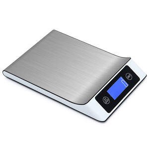 Báscula de cocina de acero inoxidable, báscula digital de 5 kg con apagado automático, funciona con pilas, forma rectangular, para cocinar y hornear - Product Image 1