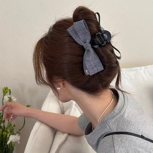 Pinzas para el pelo de mariposa con fragancia grande de 13cm, pinzas para el pelo con lazo de tela vaquera coreana - Product Image 5