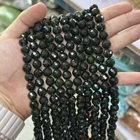 Perles de pierre de grès verte facettées, perles de cristal rondes lisses et scintillantes, pierres précieuses de guérison, 8mm 10mm 12mm pour la fabrication de bijoux