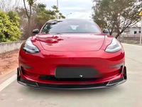 Kits de carrosserie en fibre de carbone brillante/mate V Style Vantwo avec séparateur de pare-chocs avant et clips inclus pour Tesla Model 3 2017-2023