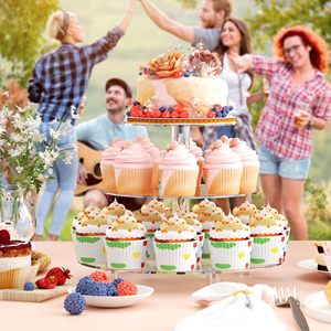 Grosir Pabrik Rak Kue Akrilik 3 Tingkat Ramah Lingkungan dengan Lampu LED untuk Pameran Kue Cupcake di Pesta Pernikahan, Ulang Tahun, dan Tahun Baru - Product Image 2