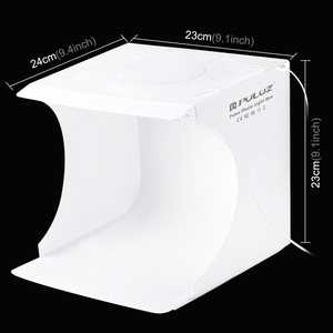 Pupuuz portatile <span class=keywords><strong>Studio</strong></span> fotografico 20cm tenda 550lm scatola luce bianca 1 pannello Led sei colore sfondo Dropshipping - Product Image 1