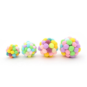 Pet <b>Cat</b> Toy Rainbow Ball <b>Plush</b> Interactive Boredom Buster For <b>Cats</b> - Product Image 5