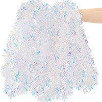 Rubans de décoration de Noël écologiques, flocons de neige blancs, matériau PET, pour l'extérieur et l'intérieur, ruban pour arbre de Noël