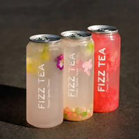 Canette en plastique PET de qualité alimentaire 250 ml 330 ml 500 ml avec couvercle à anneau de traction, sérigraphiée pour l'emballage de sodas, café et jus