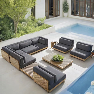 <span class=keywords><strong>Conjunto</strong></span> de Sofás de Lujo de Teca <span class=keywords><strong>para</strong></span> Villa, Muebles de Exterior de Madera Maciza Impermeables con Protección Solar <span class=keywords><strong>para</strong></span> Patio, Hotel y Jardín - Product Image 1