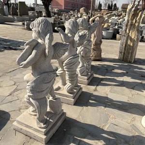 Estatua de Granito de Bebé Fabricada a Medida, Estatua de Ángel de Piedra para Jardín - Product Image 6