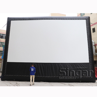Écran de cinéma gonflable extérieur 8*4,5m, écran de projection frontal en PVC imperméable, qualité commerciale, certifié CE
