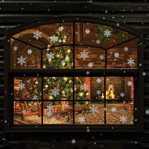 Navidad copo de nieve decoración pegatinas brillo copo de nieve pegatinas etiquetas surtidas tamaño punto copo de nieve brillo pegatinas <span class=keywords><strong>para</strong></span> el hogar - Product Image 5