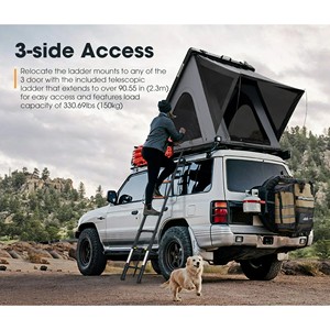 Tente de toit rigide triangulaire en alliage d'aluminium pour 4 <span class=keywords><strong>personnes</strong></span>, imperméable, pour <span class=keywords><strong>camping</strong></span> en milieu sauvage, compatible SUV - Product Image 2