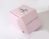 Boîte en papier pour crêpes, gaufres, glaces, pâtisseries, beignets, avec gaufrage, séparateurs pour boulangerie, biscuits, laminage mat, chewing-gum