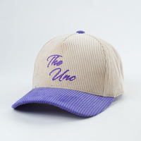 Gorra de béisbol de 5 paneles personalizada ajustable deportiva no estructurada Logotipo bordado del fabricante Punto de leopardo Oxford de pana de dos tonos