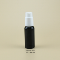 Flacon en PET ambré foncé de 30 ml et 60 ml avec pompe distributrice en PP, contenant cosmétique pour huile essentielle pour les soins des cheveux et de la peau