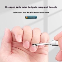 Ensemble d'outils de manucure en acier inoxydable Pinces à cuticules pour enlever les peaux mortes et les callosités Coupe-ongles Ensemble de poinçons et de limes à ongles en acier
