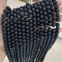 천연 화산석 라운드 비즈 4mm 6mm 8mm 10mm 12mm DIY 팔찌 목걸이 재료