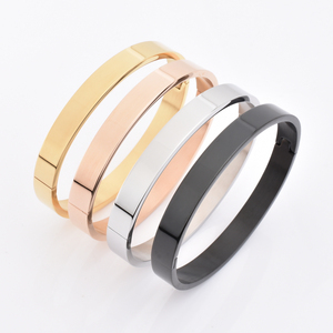 6mm 8mm Width Stainless Steel Cuff Blank <strong>Bangle</strong> Gold Rose Gold Black Silver <strong>Bangle</strong> <strong>Bracelet</strong> - Product Image 1