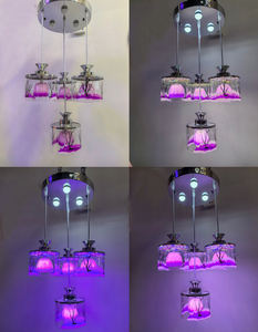 Lampu gantung LED kaca Modern, lampu hias gantung dengan RGB untuk warna yang dapat disesuaikan (FX604/3 + 1) - Product Image 6