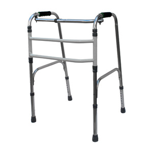 New Century Stainless Steel Folding <b>Walker</b> With Wheels And Seat Indoor Outdoor Use For Elderly And <b>Disabled</b> - Product Image 2