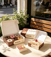 Boîtes en papier personnalisées pour boulangerie, emballage alimentaire, boîtes cadeaux pour beignets, biscuits, pâtisseries, gâteaux, macarons, desserts, vente en gros