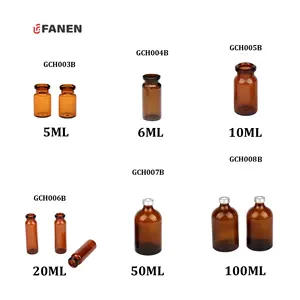 Fanen قارورة 20 مل زجاجية كهرمان مختبرات كيميائية هيدسبيس عينة عينة HPLC علبة جمع عينات