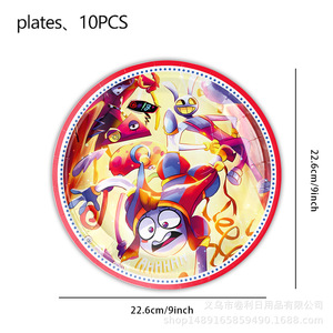 Articles de fête d'anniversaire sur le thème du Cirque Numérique, 40-60 pièces, décorations de table, bannière Joyeux Anniversaire, ensemble de gâteaux - Product Image 3