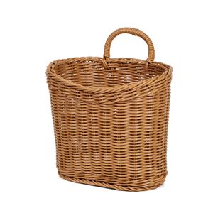 Plastic PP Rattan-Style Retro Vintage Kitchen Ginger Garlic <strong>Storage</strong> <strong>Basket</strong> <strong>Wall</strong>-Mounted Portable Hanging <strong>Basket</strong> - Product Image 5