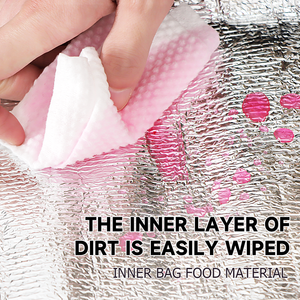 Borsa termica isolata ecologica con cerniera stampata termica riutilizzabile per il pranzo della spesa da Picnic che mantiene il fresco caldo - Product Image 5