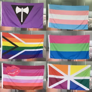 Vendita calda LGBTQ + branded pride rainbow flag banner per il Festival dell'orgoglio a giugno