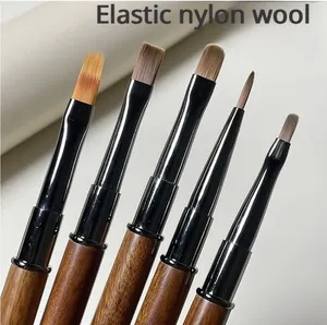 Professional <b>Nail</b> Art Brushes 3D Painting Manicure Acrylic Brush UV Gel Line Drawing Flower Carving Pen Wooden Handle <b>Nail</b> <b>Tools</b> - Product Image 4