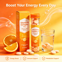 Comprimés effervescents de vitamines B et C en marque blanche OEM/ODM, formule personnalisée, multivitamines en comprimés effervescents