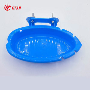 Bol à nourriture pour pigeons en plastique PP bleu, mangeoire pour oiseaux d'intérieur, voyage, petits oiseaux, pigeons, durable, facile à nettoyer, outil d'alimentation pour animaux de compagnie - Product Image 1