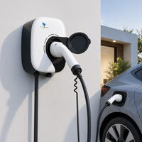 Nouvelle borne de recharge murale pour véhicules électriques 7 kW, type 2, monophasé, AC 230 V, affichage LED, IP65, certifiée CE TUV, garantie 1 an