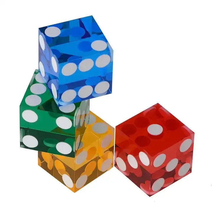 Gran oferta, dados de colores de ángulo recto translúcidos de 19MM, dados de casino profesionales