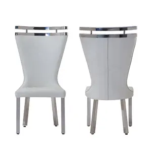 modern nodic elegant chrome and leather dinning chairs high back white leather dinning chairs