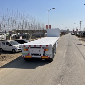 รถพ่วงพื้นเรียบ 3 เพลา 40 ฟุต 50 ตัน 20 ฟุต 60 ฟุต 50 ฟุต สำหรับบรรทุกตู้คอนเทนเนอร์ รถพ่วงกึ่งพ่วงสำหรับบรรทุกยานพาหนะ คุณภาพดีที่สุด - Product Image 6