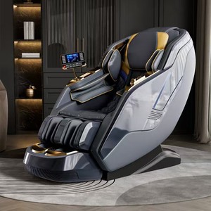 Space Capsule Dual Sl <b>Track</b> Massage Chair Full Body Airbag 4D Robotic Hand Home Use Gray And White - Product Image 1