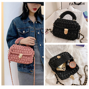 Nouveaux sacs à main tendance en crochet pour femmes, sacs à main en tricot épais tissé, sacs en crochet DIY, sacs à main faits à la main pour femmes - Product Image 6