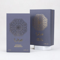 Boîte à rabat rigide personnalisée avec logo pour flacon de parfum 50ml 100ml, en papier couché, carte dorée, estampage à chaud et insert EVA avec bouteille
