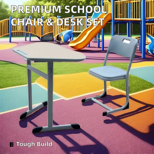 Conjunto de Silla y Escritorio Escolar Moderno con Estructura de Hierro y Material Plástico, Diseño Elegante para Uso Comercial Aoyasi PT-202R PT-202R - Product Image 2