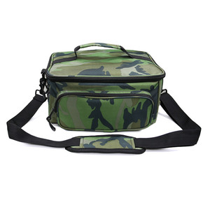 Bolsa de Pesca de Camuflaje, Bolsa de Hombro Multibolsillos para Almacenamiento de Cebo para Acampar al Aire Libre, Verde Camuflaje, Poliéster, Unisex - Product Image 4