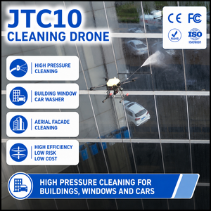 Drone de nettoyage haute pression UAV à pulvérisation ciblée pour la maintenance des vitrines de bâtiments de grande hauteur et des centres commerciaux, avec gestion fiable de la pulvérisation - Product Image 1