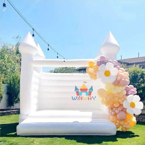 Venta caliente interior y exterior blanco inflable salto Castillo rebote casa con tobogán de agua - Product Image 6