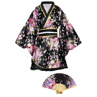 Ensemble de costume Yukata Kimono à imprimé floral traditionnel pour le carnaval, les fêtes costumées, vente en gros, directement de l'usine, en stock, haute qualité