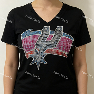 Offre Spéciale – Patch thermocollant en strass San Antonio Spurs, prêt à expédier pour la décoration de vêtements - Product Image 2